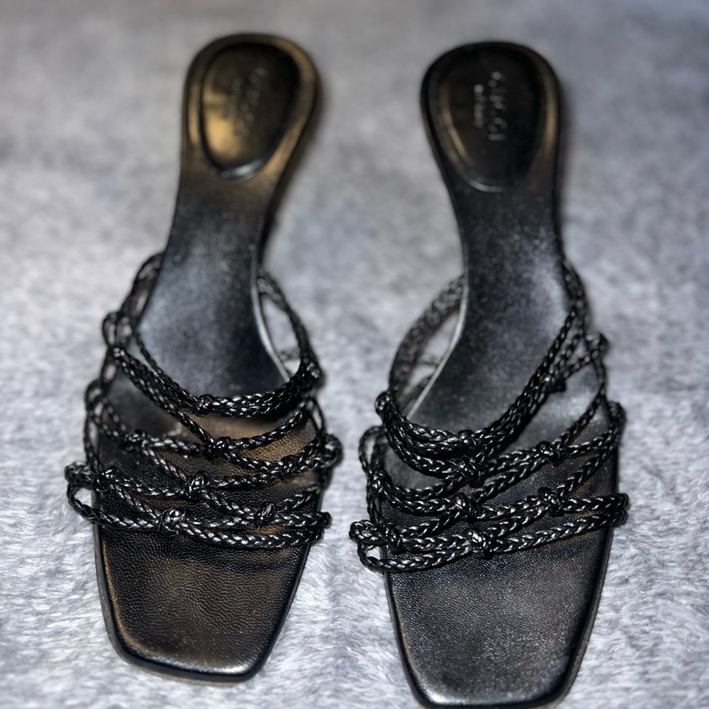 Gucci Black Sandals with Braided Straps